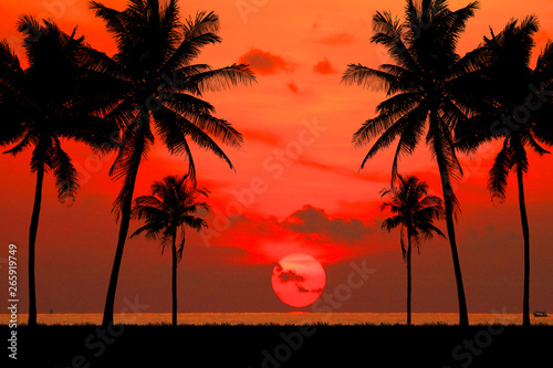 beautiful sunrise on the sea