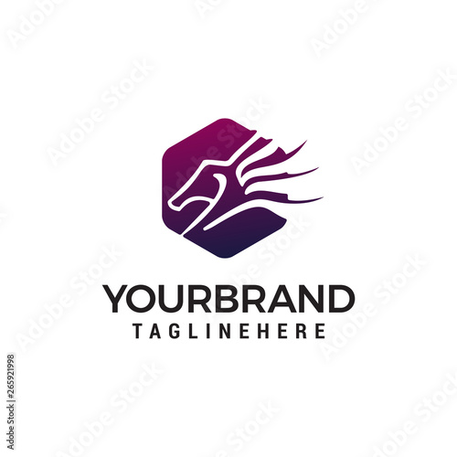 pegasus logo design concept template vector