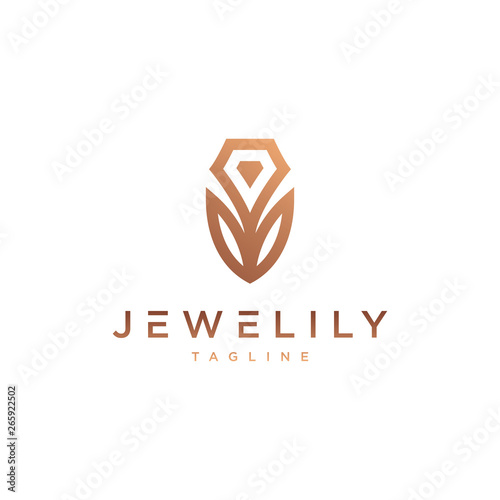 Jewel & Lily Logo - Vector logo template