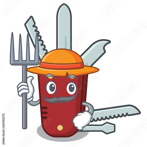Farmer penknife isolated with in the mascot