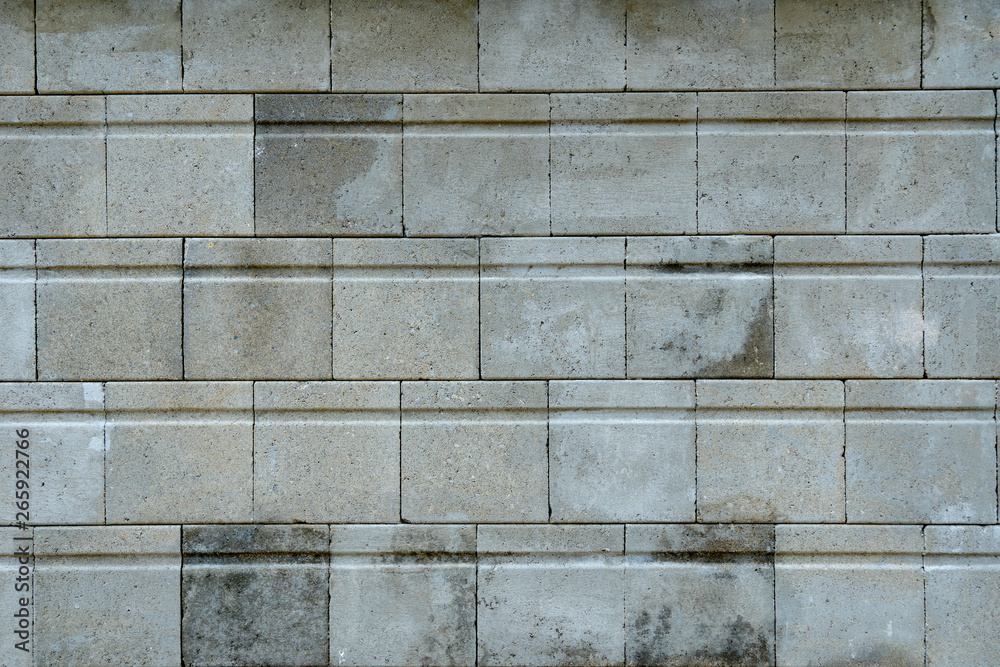 Fototapeta premium Seamless grey square concrete block texture pattern background.