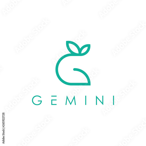G Leaf Logo - Vector logo template