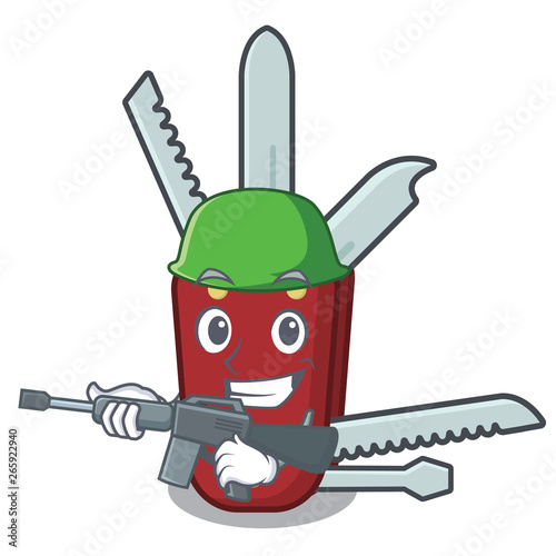 Army penknife isolated with in the mascot