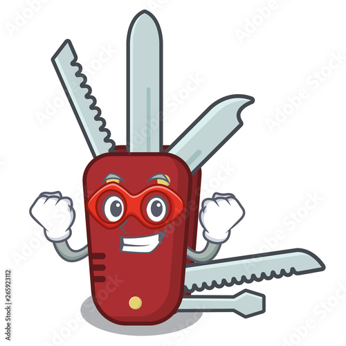 Super hero penknife in the a character shape