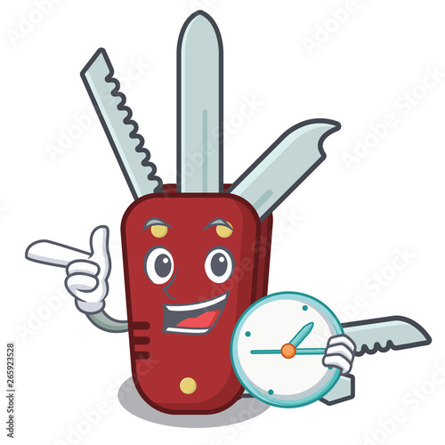 With clock penknife in the a character shape