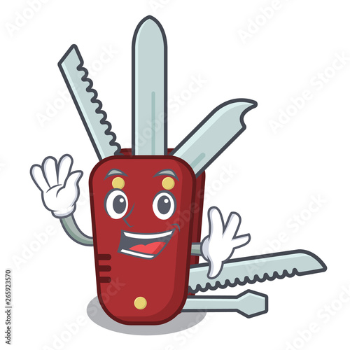 Waving penknife in the a character shape
