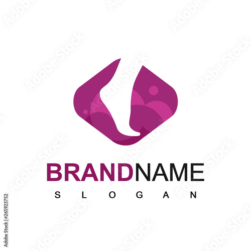 Silhouette Foot Care Logo Vector