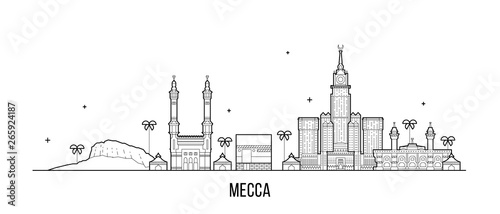 Mecca Makkah skyline Saudi Arabia big city vector photo