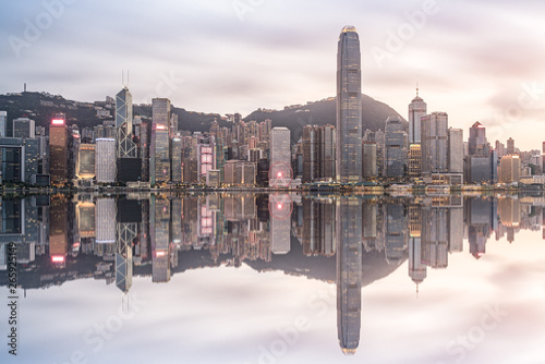 Hong Kong city buildings skyline © dong feng