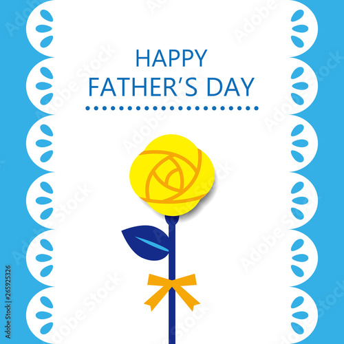 Happy Father's day And Yellow Rose With White Lace