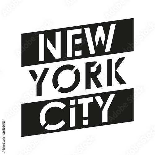 New York City typography modern text. NYC T-Shirt graphic, fashion, poster, jersey, emblem, badge design. Vector illustration. 