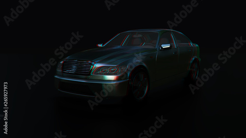 Modern sedan car on the dark background © cherezoff
