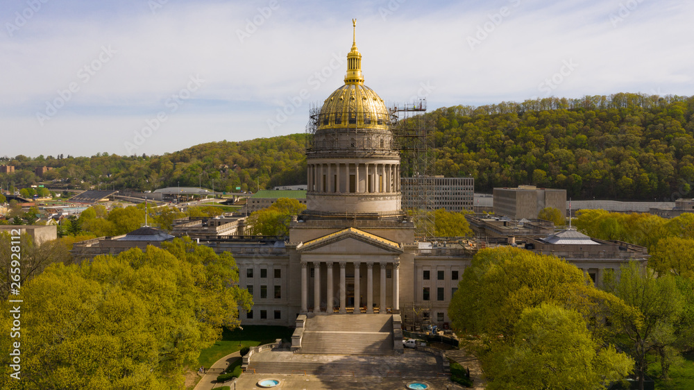 Scaffolding Surrounds the Capital Dome in Charleston West Virginia
