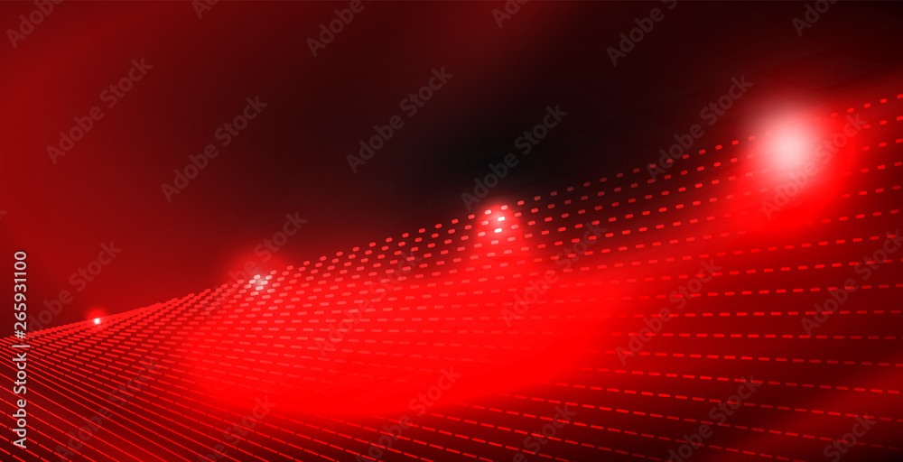Fototapeta premium Glossy shiny glowing neon waves