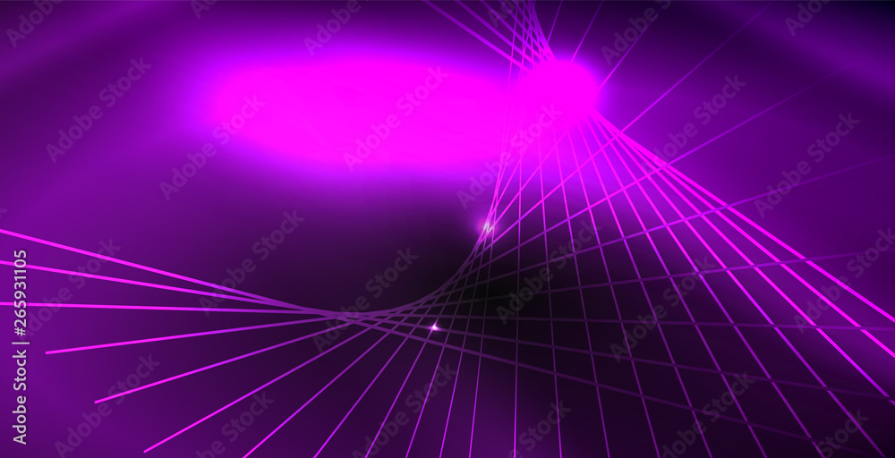 Glossy shiny glowing neon waves Glossy shiny glowing neon waves