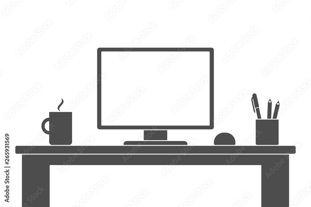 Office workplace. Vector illustration. Office workplace. Vector illustration.