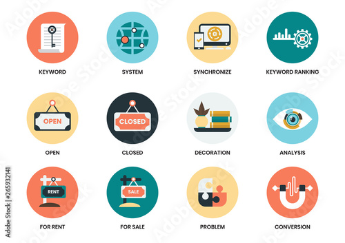 Business icons set for business poster
