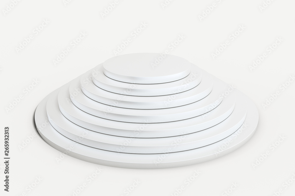 Obraz premium 3d rendering, the round platform in the empty room.