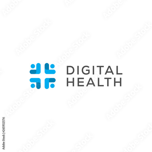 digital health symbol logo design