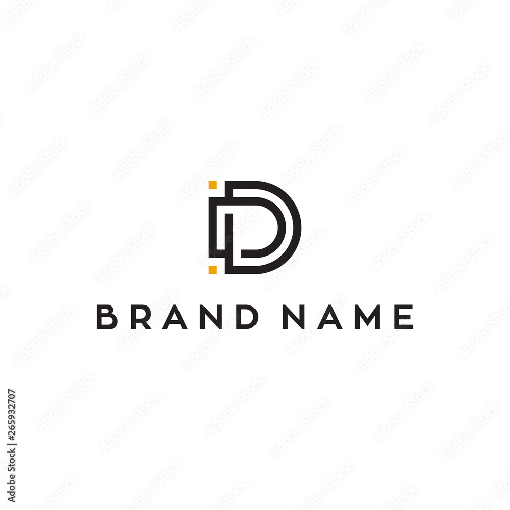 D initial letter vector logo design - obrazy, fototapety, plakaty 