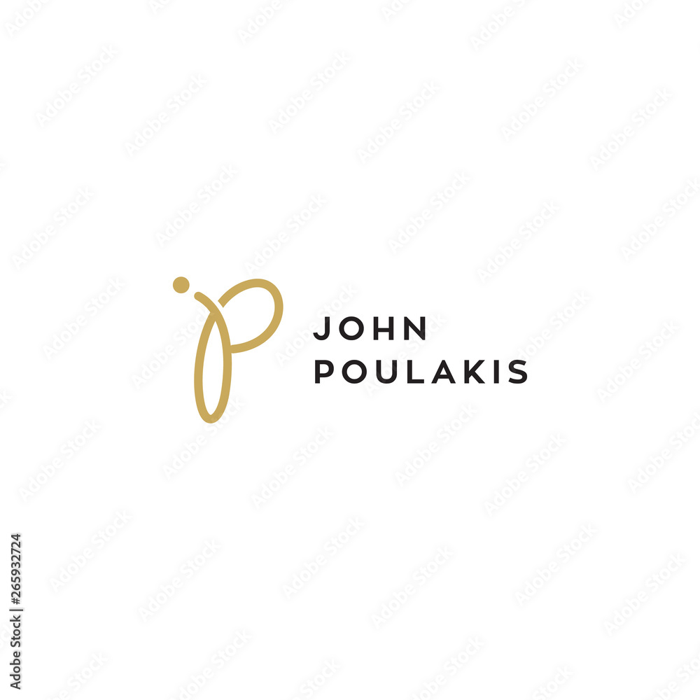 Fototapeta premium JP initial monogram logo design