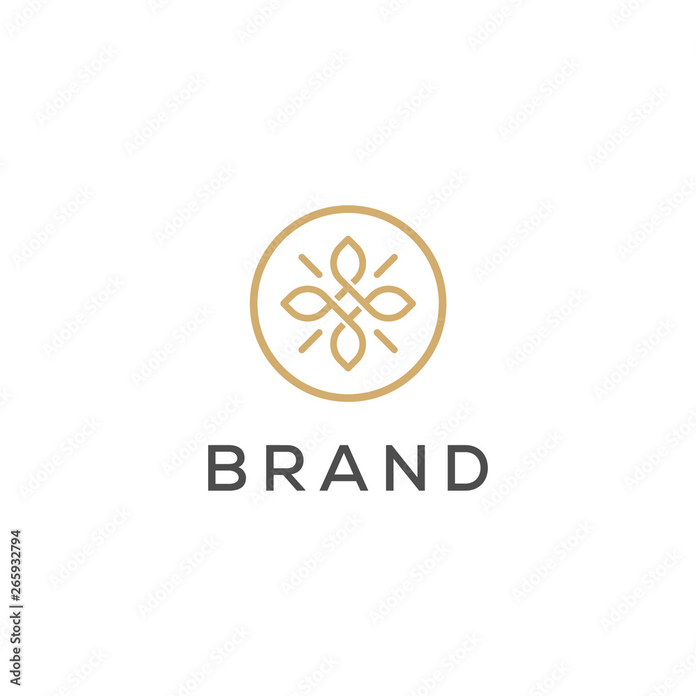 decorative flower concept vector logo design decorative flower concept vector logo design