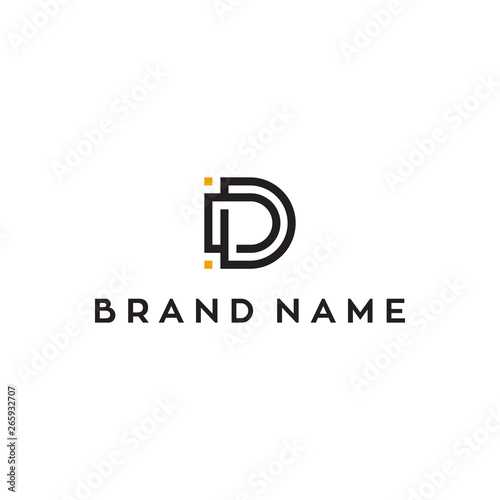 D initial letter vector logo design