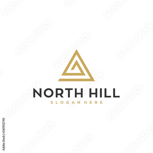 north hill symbol vector logo design