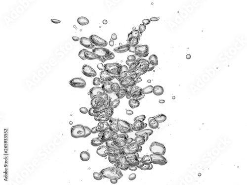  unterwater bubbles isolated on white background photo