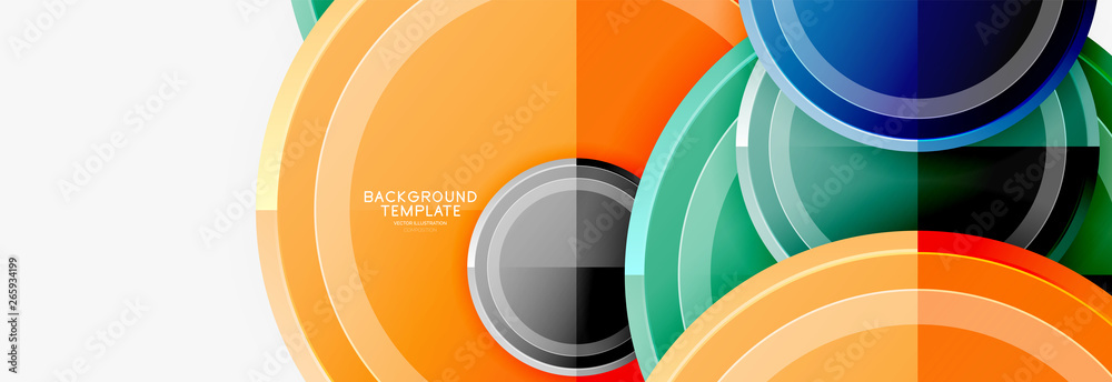 Abstract round geometric shapes, modern circles background Abstract round geometric shapes, modern circles background