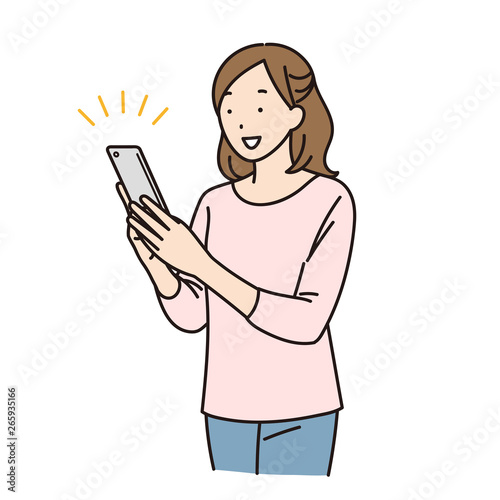 スマートフォンを使う女性