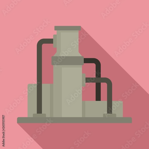 Oil refinery icon. Flat illustration of oil refinery vector icon for web design