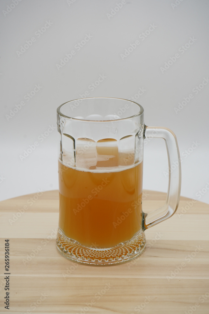 beer glass on the table
