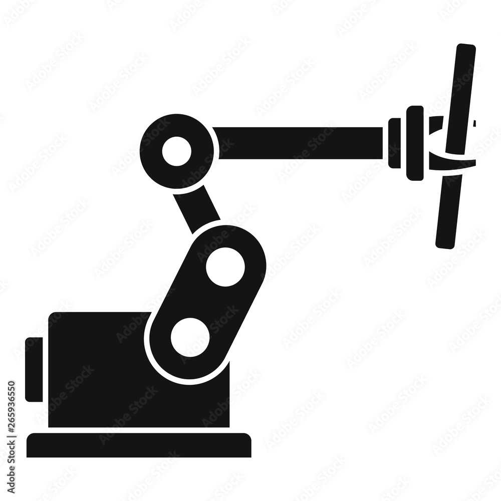 Car factory robot part icon. Simple illustration of car factory robot part vector icon for web design isolated on white background Car factory robot part icon. Simple illustration of car factory robot part vector icon for web design isolated on white background