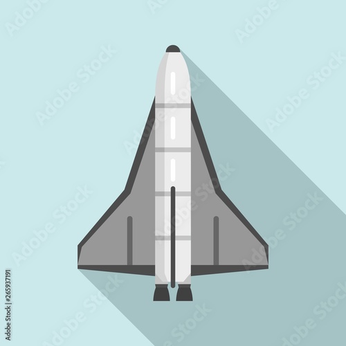 American spaceship icon. Flat illustration of american spaceship vector icon for web design