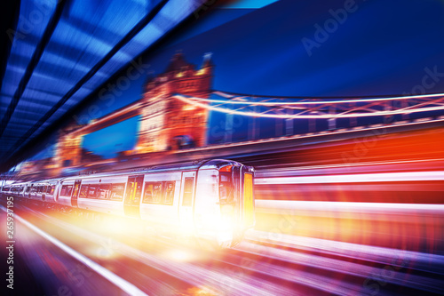 Motion blur of high speed train moving  on London © YiuCheung