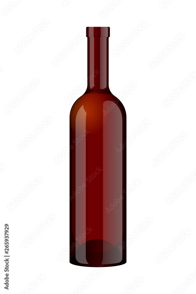 Realistic empty bottle of water, wine, vodka. 3D design template. Isolated vector illustration Realistic empty bottle of water, wine, vodka. 3D design template. Isolated vector illustration