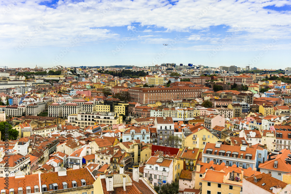 Cityscape view on the old town in Alfama district in Lisbon city