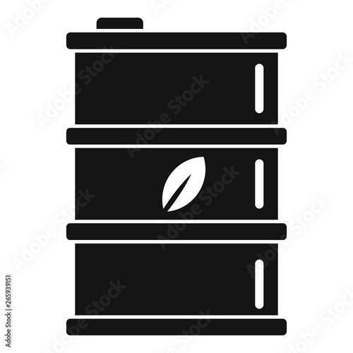 Bio fuel barrel icon. Simple illustration of bio fuel barrel vector icon for web design isolated on white background