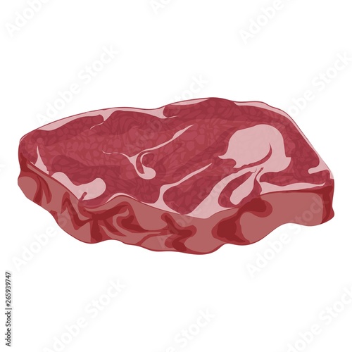Fresh meat steak icon. Cartoon of fresh meat steak vector icon for web design isolated on white background