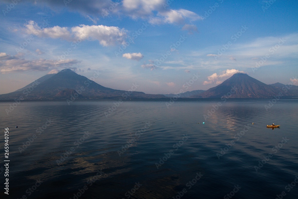 Volcano at Lake Atitlan, Panajachel, Guatemala, Central America