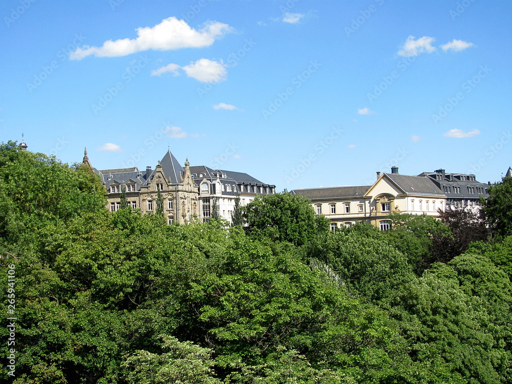 Overview of the city from the hill in Luxembourg