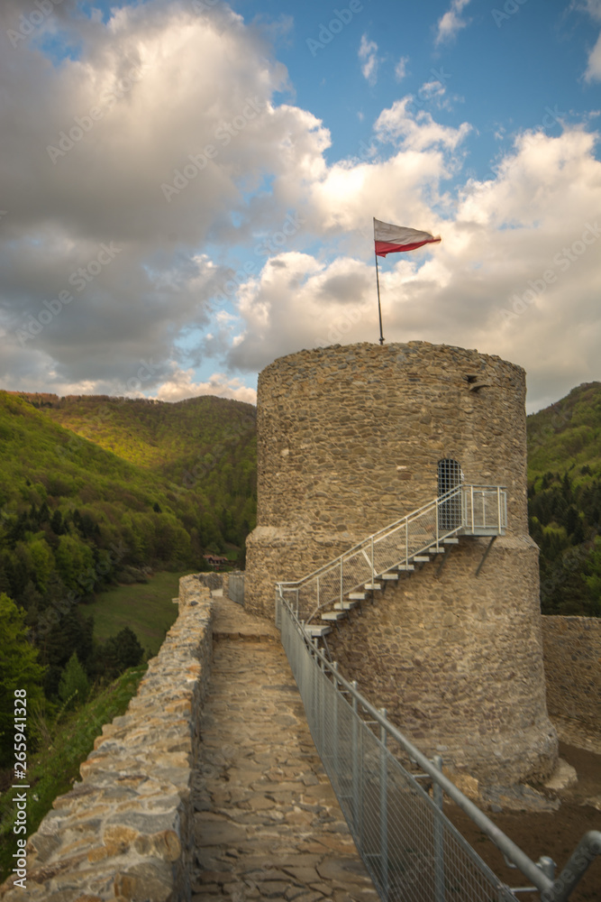 Nowo odbudowany zamek w Rytrze ,Beskid Sądecki.