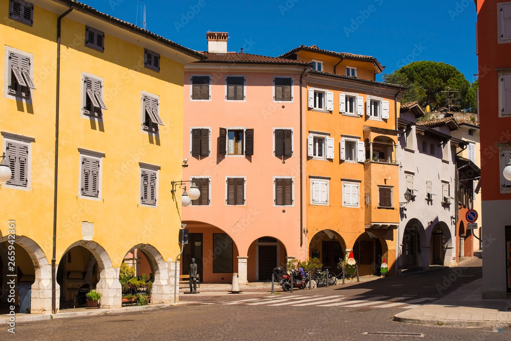 The historic Piazza Cavour in the north eastern Italian city of Gorizia in the Friuli Venezia Giulia region