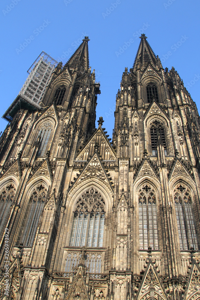 Cologne Cathedral facade, Germany.