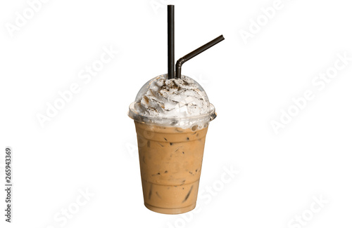 coffee frappe isolated on white background with clipping path