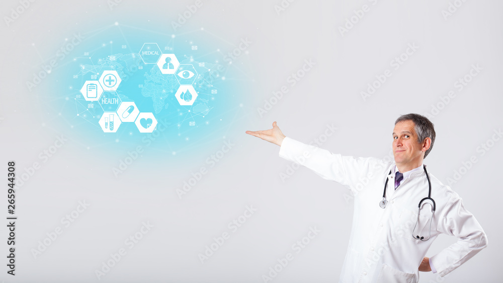 Middle aged professional doctor with medical concept
Middle aged professional doctor with medical concept