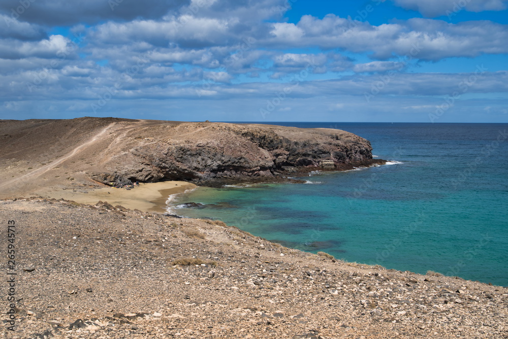 Papagayo beach, one the most well known of all beaches around Playa Blanca in Lanzarote, Spain