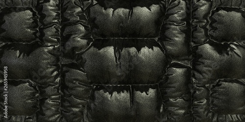 Leather black background or texture 3d illustration