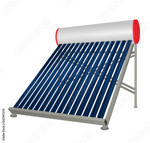 Solar pipes heater. vector illustration